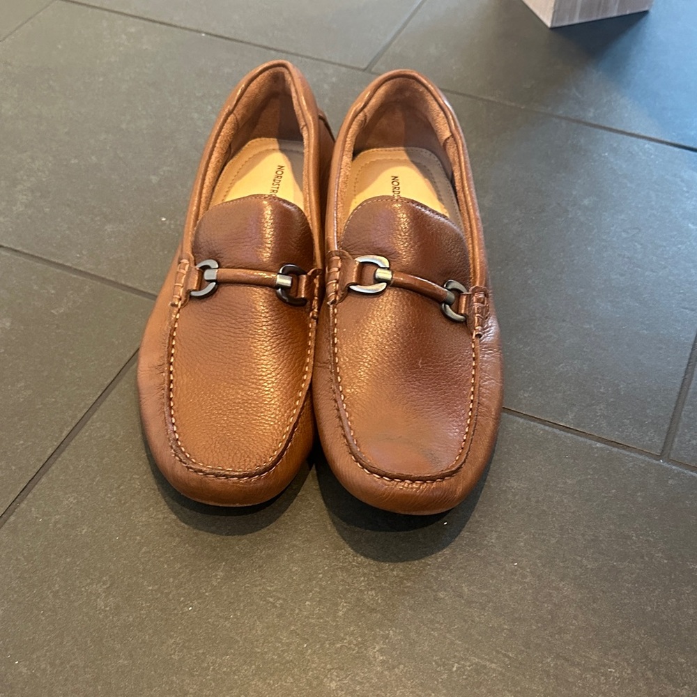 Nordstrom Tan Leather Slip-On Loafers